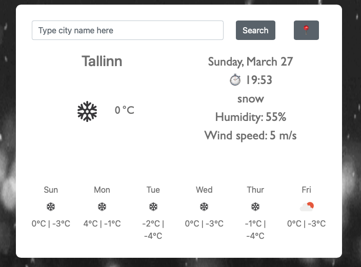 Weather project preview